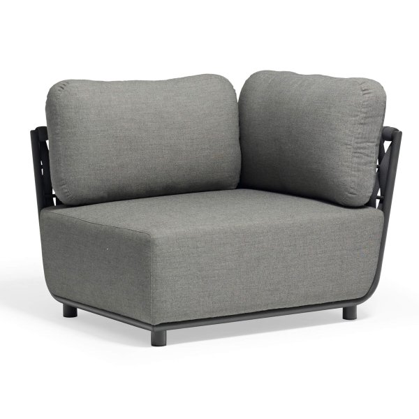 Poltrona angolare destra in Alluminio Textilene Poliestere cm 85x102x83 - ZED