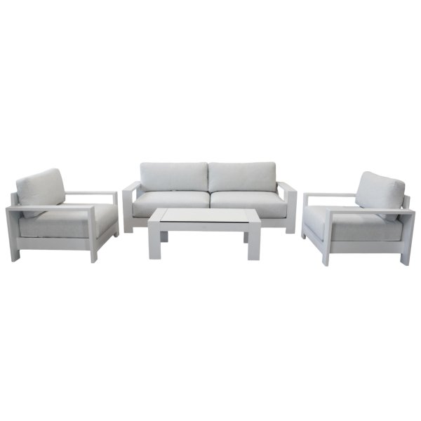 Salotto da giardino 5 posti - YVAINE - Bianco