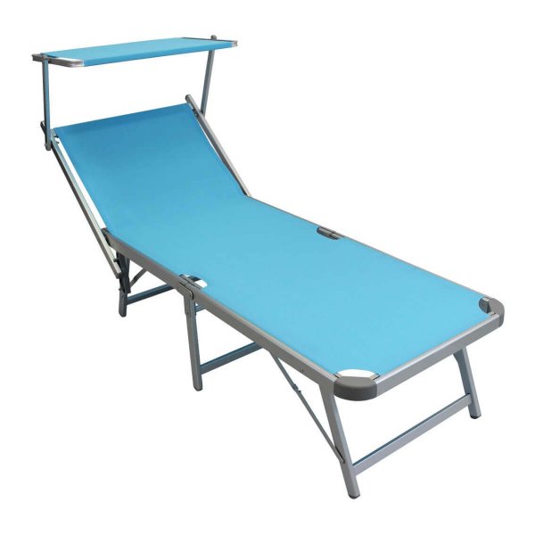 Brandina mare prendisole Pieghevole con tettuccio in Alluminio Textilene cm 180x71x40 - ROBERT