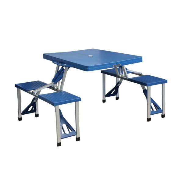 Tavolo Pieghevole Salvaspazio con 4 sgabelli - DECA - Blu