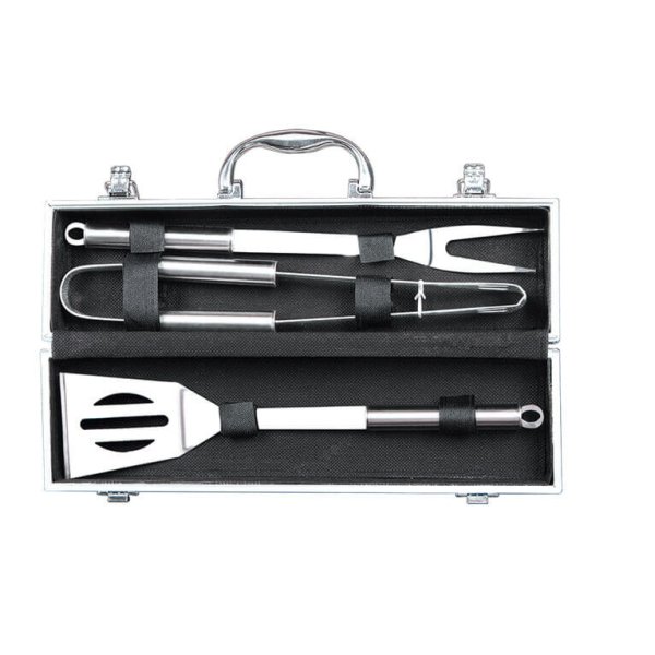 Valigetta Attrezzi per Barbecue con 3 accessori in Alluminio cm 36 8x9 8x7 8 - ROYSTON