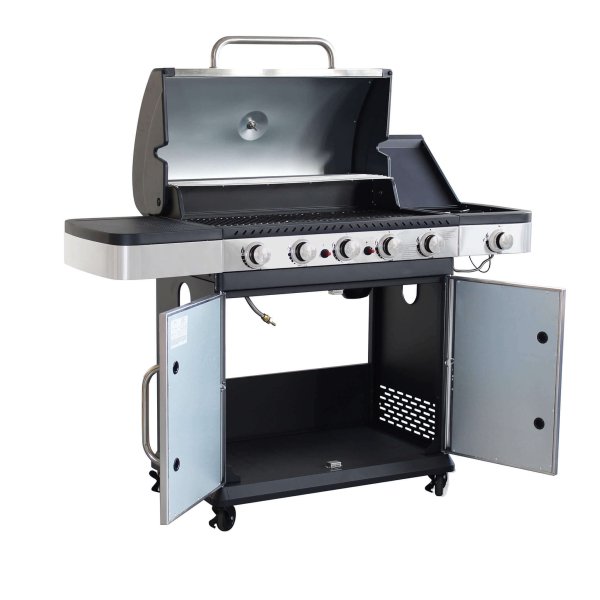 Alternative view of Barbecue a gas Inox 5 fuochi + 1 in Acciaio cm 144x57x112 - ANGUS