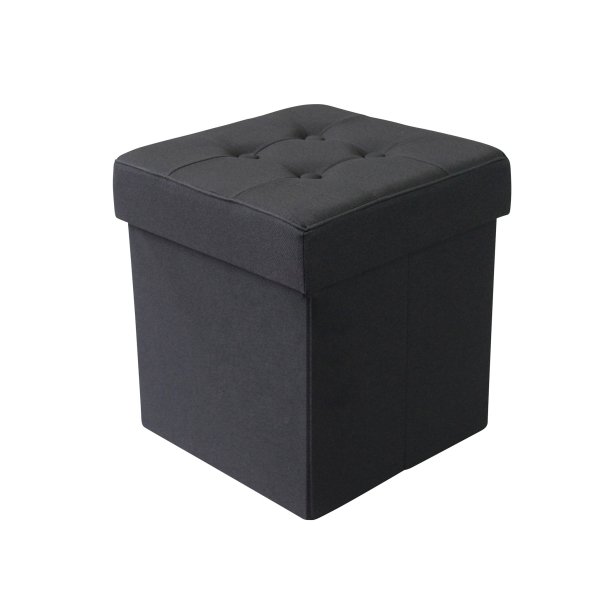 Pouf contenitore in stoffa - STOFFY - Nero
