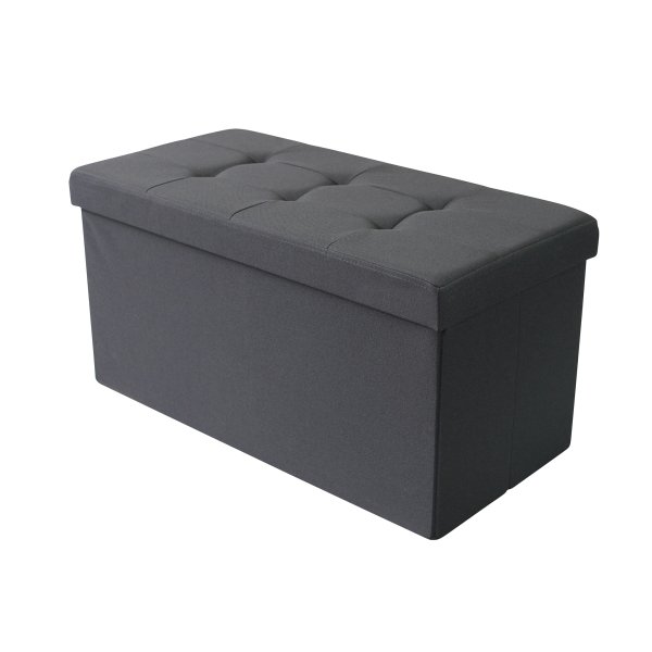 Pouf contenitore in stoffa - NADIA - Nero