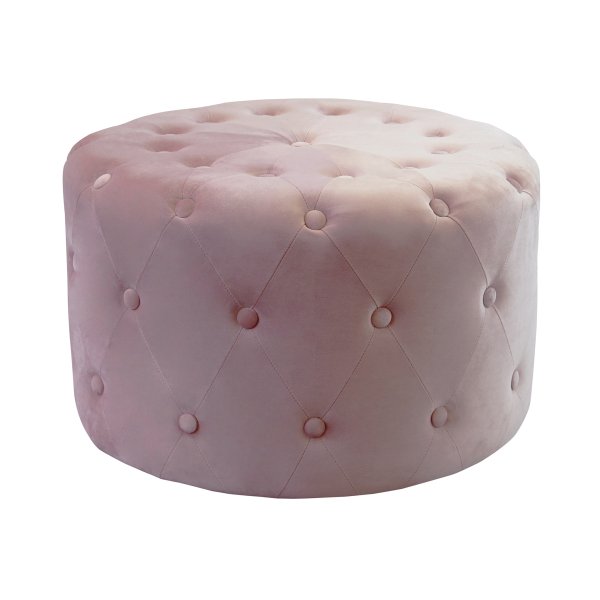 Pouf rotondo in velluto - PASCAL - Rosa