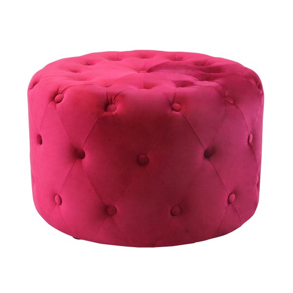 Pouf rotondo in velluto - PASCAL - Rosso