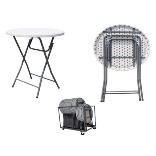Alternative view of Tavolo catering alto Rotondo 60 in Acciaio Plastica cm 60x60x110 - RANDALL
