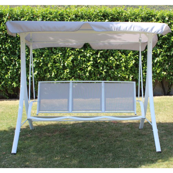 Alternative view of Dondolo da Giardino in Acciaio Textilene cm 206x160x130 - EBENEZER