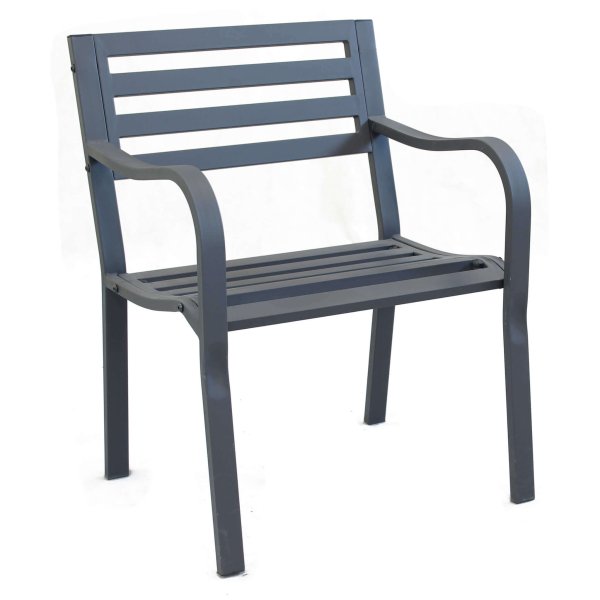 Poltrona da Giardino in Acciaio Acciaio cm 60x80x56 - BRENT - Antracite