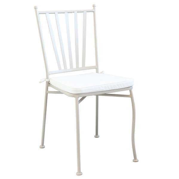 Sedia da Giardino con cuscino in Acciaio cm 41x53x90 - NEVIL