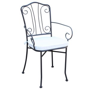 Poltrona da Giardino con cuscino in Acciaio cm 53x55x90 - NEVIL