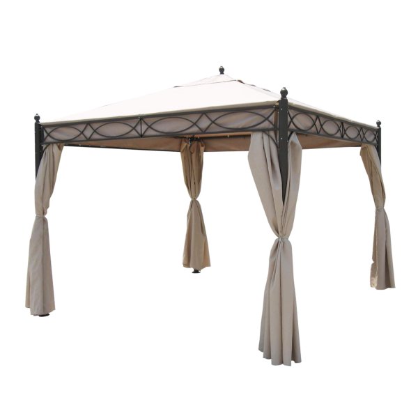 Alternative view of Gazebo da Giardino 3x3 con pareti laterali in acciaio poliestere - HERON