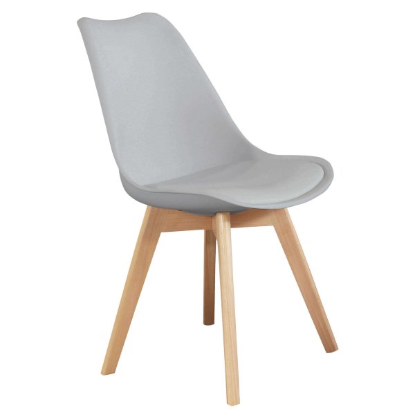 Alternative view of Sedia Svandinava con seduta Imbottita in Plastica Legno cm 49x54x83 - LISA