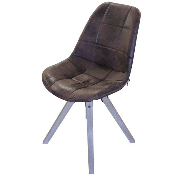 Alternative view of Sedia Moderna marrone in Legno Tessuto cm 48x44x84 - MONTE