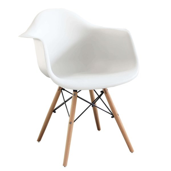 Poltrona Scandinava Moderna in Legno Acciaio Plastica cm 62 5x62x81 - BENEDICT