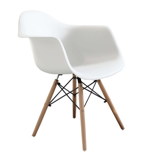 Alternative view of Poltrona Scandinava Moderna in Legno Acciaio Plastica cm 62 5x62x81 - BENEDICT