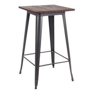 Tavolo in Acciaio Legno cm 60x60x103 - JAKE