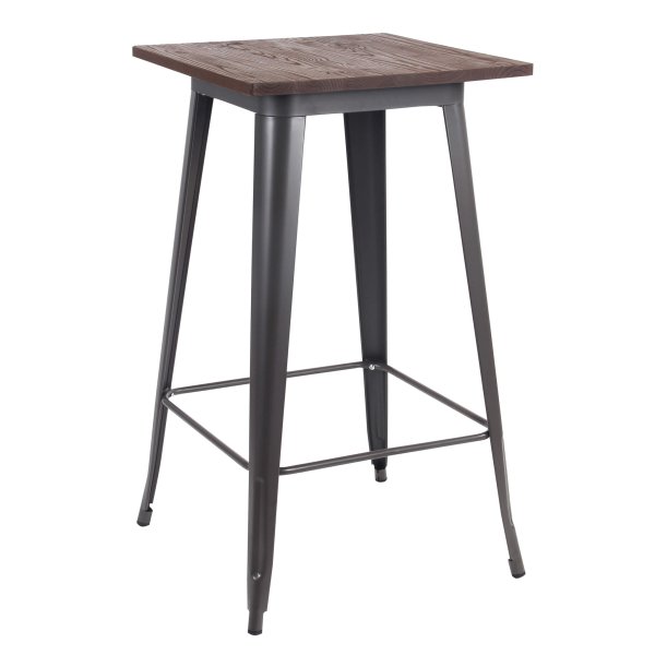 Tavolo in Acciaio Legno cm 60x60x103 - JAKE