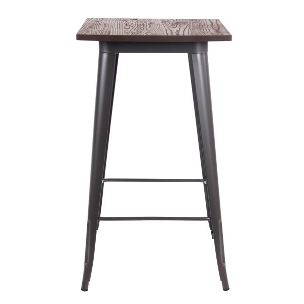 Alternative view of Tavolo in Acciaio Legno cm 60x60x103 - JAKE