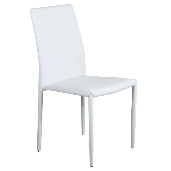 Sedia da Pranzo Moderna in Ecopelle Acciaio cm 41x43x90 - RACHEL