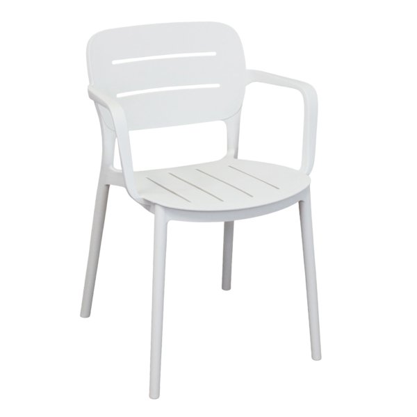 Poltrona impilabile in resina da esterno - URANIA - Bianco