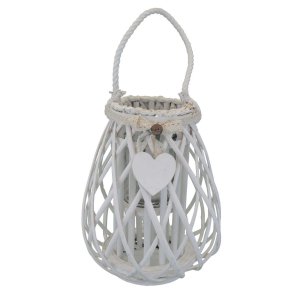 Lanterna in Vimini in Vimini,Vetro cm 14x14x31 - TREV
