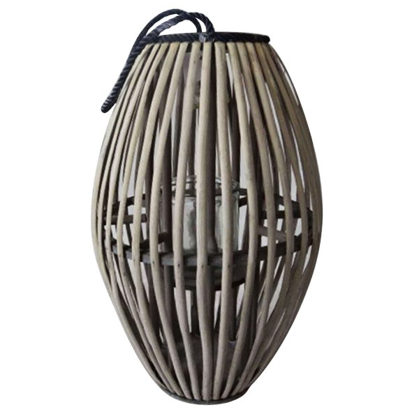 Lanterna in Vimini in Vimini Vetro cm 15 5x15 5x80 - ELE