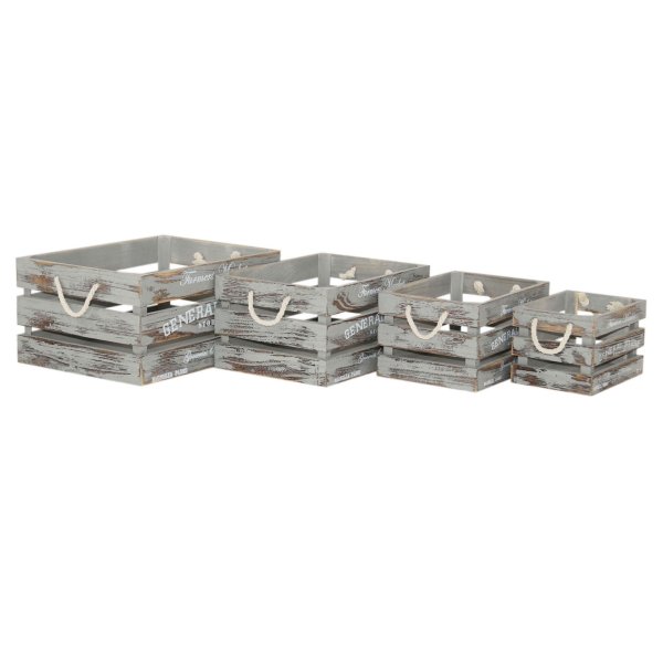 Alternative view of Set di 4 cassette in Legno cm 41x31x20 - VINNIE