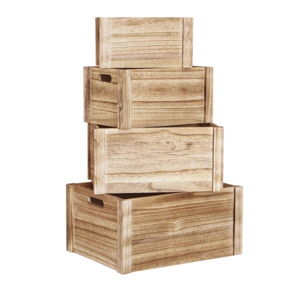 Alternative view of Set di 4 cassette in Legno cm 41x31x20 - JULYAN