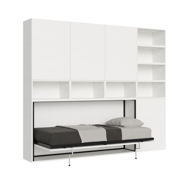 Letto singolo a scomparsa orizzontale con mobile - KANDO