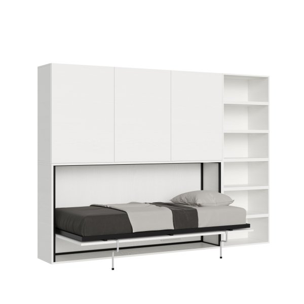 Letto singolo a scomparsa orizzontale con mobile - KANDO