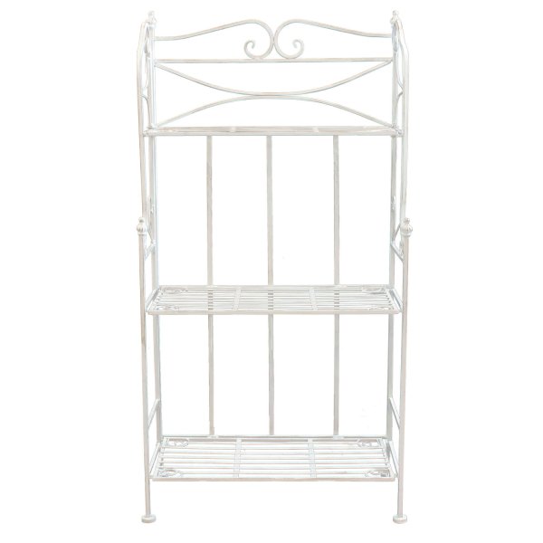 Alternative view of Scaffale 3 piani stile provenzale verniciato in Acciaio cm 61x32x117 - DERREN