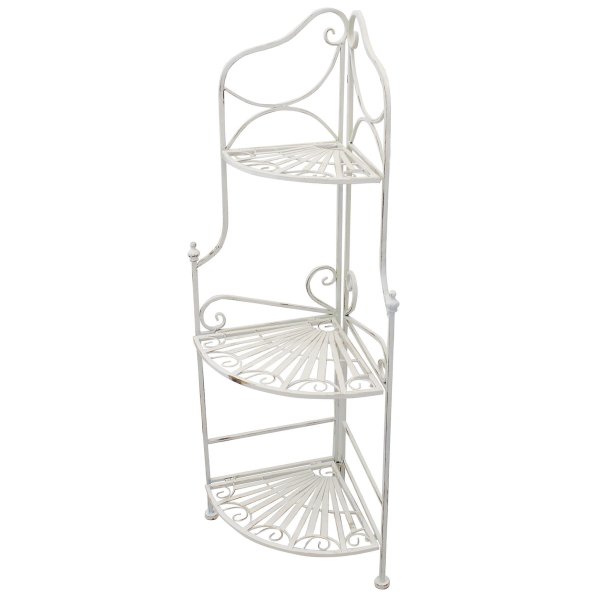 Alternative view of Scaffale 3 piani angolare stile provenzale verniciato in Acciaio cm 49x35x115 - BOB
