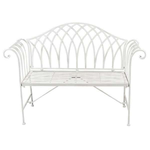 Alternative view of Panca 2 posti stile provenzale in Acciaio cm 128x40x93 - DUKE