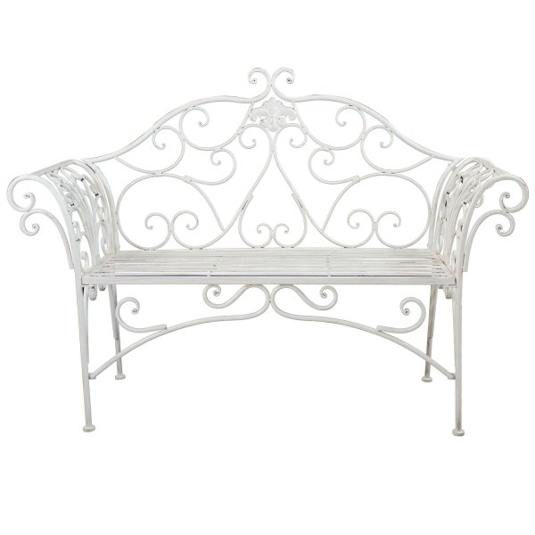 Alternative view of Panca 2 posti stile provenzale in Acciaio cm 136x46x96 - SHEARD