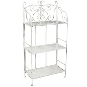 Scaffale 3 piani stile provenzale verniciato in Acciaio cm 60x32x121 - NEAL