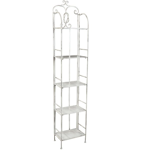 Scaffale 5 piani stile provenzale verniciato in Acciaio cm 32x22x165 - ULYSSES