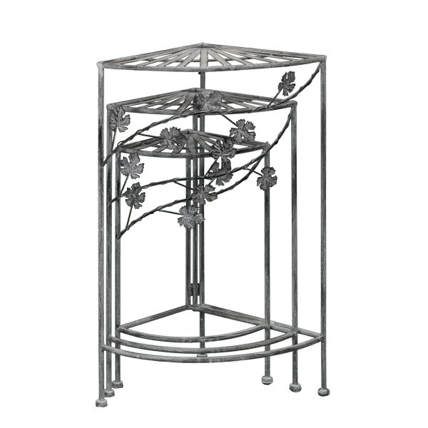 Alternative view of Eatagere bianco ossidato in Acciaio cm 46x32x57 - NARDI