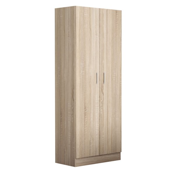 Armadio due ante in Legno Composito cm 77x50x190 - NORM - Marrone