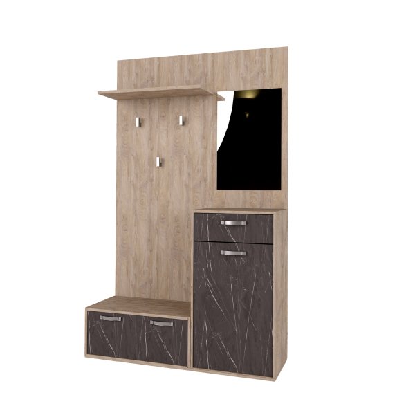 Alternative view of Mobile Ingresso con attaccapanni in Legno Composito cm 115x35x197 - NATHANIEL