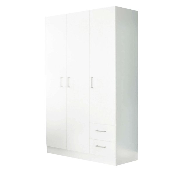 Armadio con 3 ante 2 cassetti in Truciolare cm 120x52x190 - JOEY