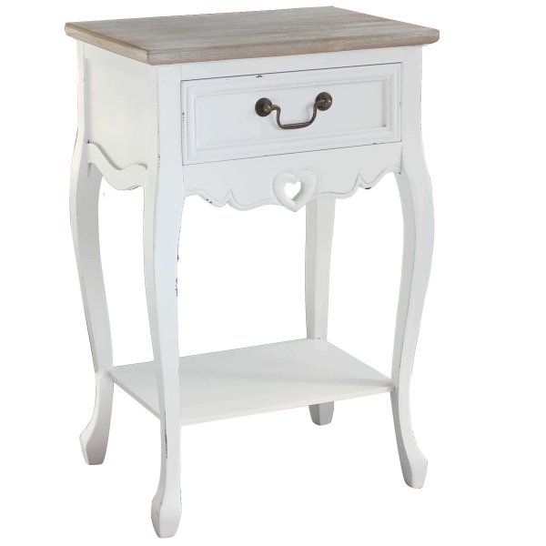 Mobiletto 1 cassetto shabby chic in Legno cm 44x33x70 - DETTA