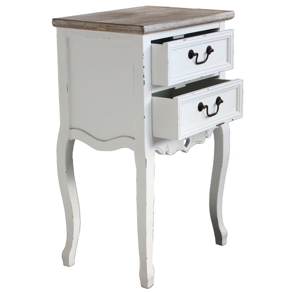 Alternative view of Mobiletto 2 cassetti shabby chic in Legno cm 44x32x74 - HUEY