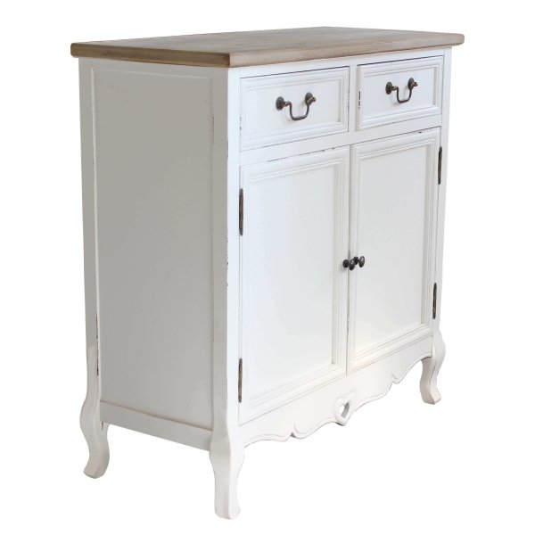 Credenza 2 ante 2 cassetti shabby chic in Legno cm 86x37x85 - JAROD