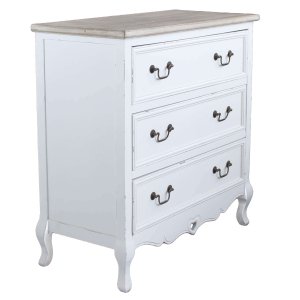 Cassettiera 3 cassetti in Legno cm 80x38x80 - CHESTER