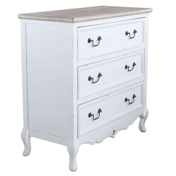 Cassettiera 3 cassetti in Legno cm 80x38x80 - CHESTER