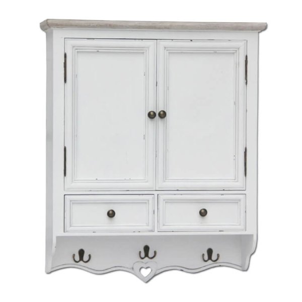 Armadio pensile con appendiabiti shabby chic in Legno cm 45x34x66 - BRISCOE