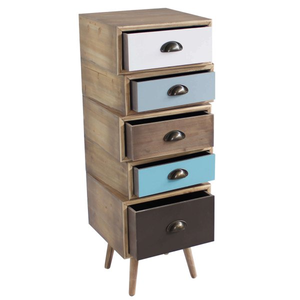 Alternative view of Cassettiera per soggiorno Industrial in Legno cm 40x36 5x81 - DENNY