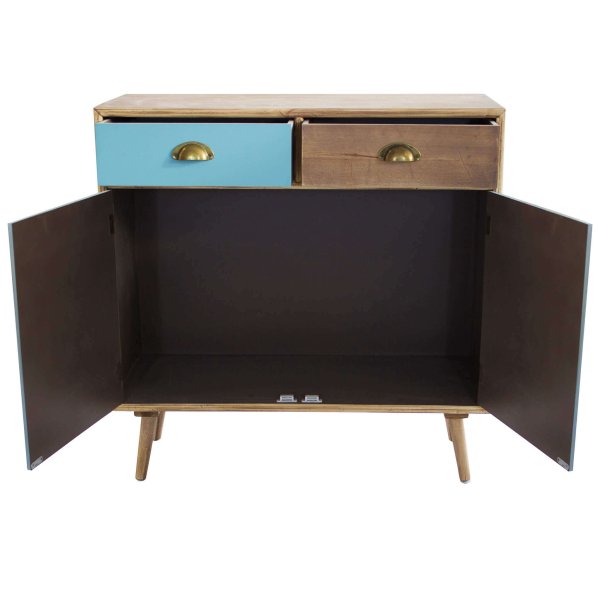 Alternative view of Mobiletto multicolore in Legno MDF cm 80x35x63 - HALLAM