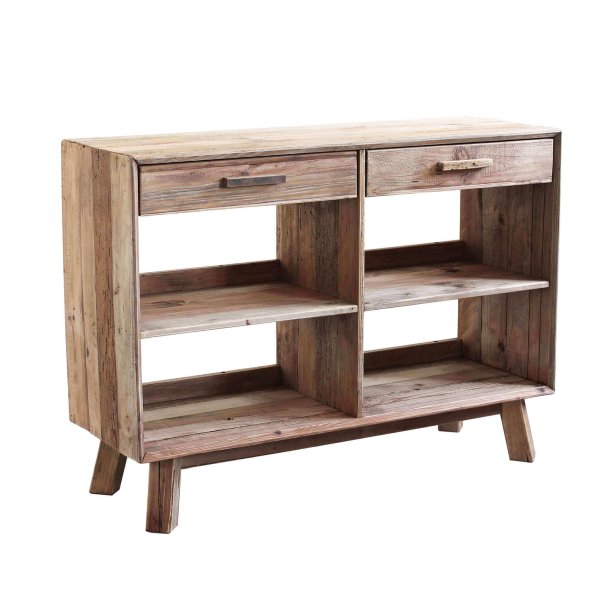 Credenza con 2 cassetti in Pino riciclato cm 117 8x40x85 - PINE